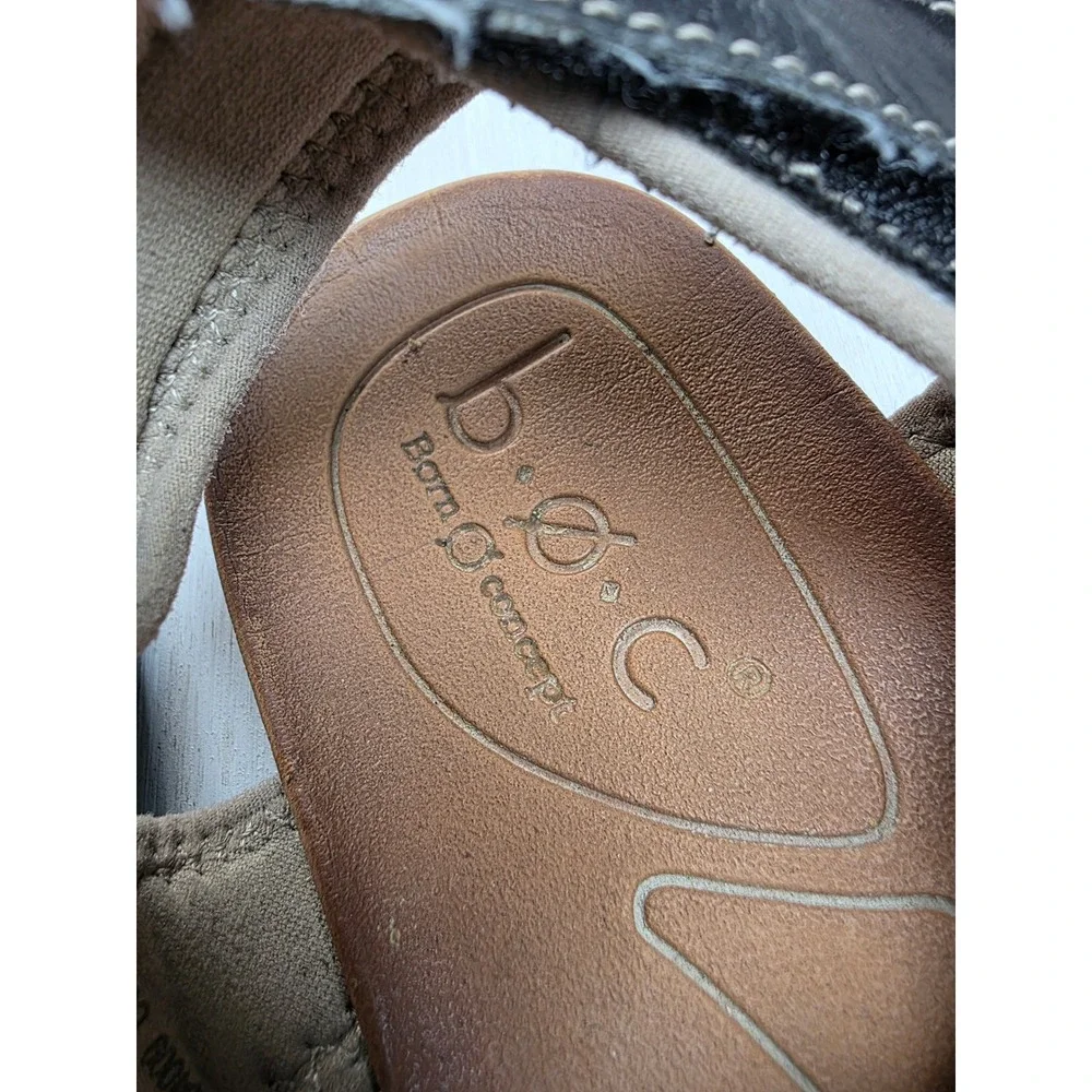 b.o.c. Born Concept Mens Leather Fisherman Sandals Black Bungee AD4009 Size 10M